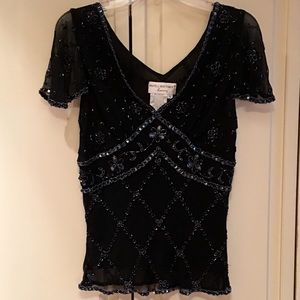 Beaded black top