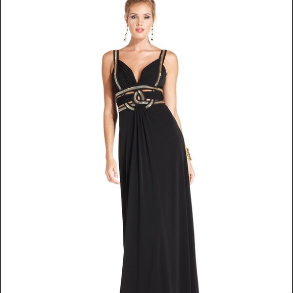 Guess Dresses Gold Black Sequin Gown Maxi Dress Prom 0 Xs Poshmark