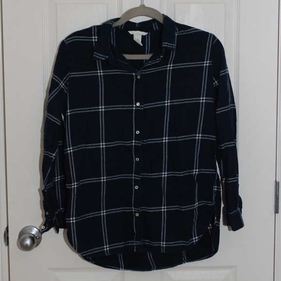 Blue and white flannel