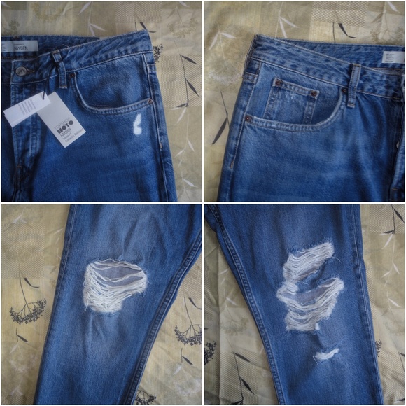 SOLD! Topshop Blue Ripped Hayden Boyfriend Jeans - Picture 3 of 4