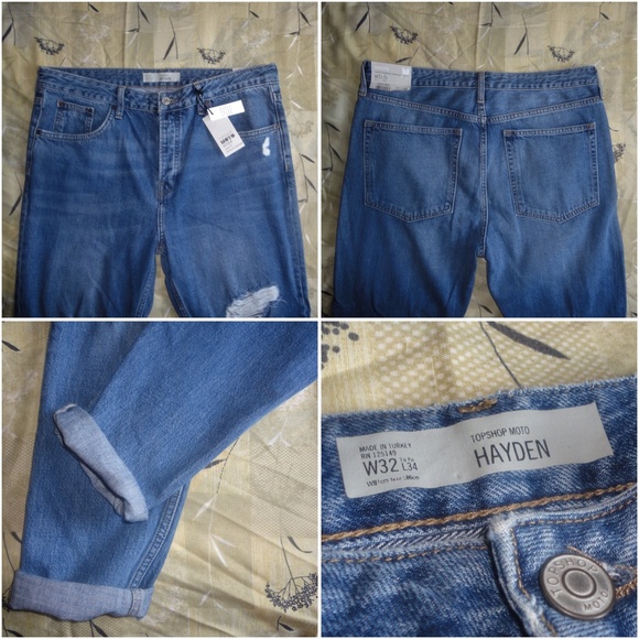 SOLD! Topshop Blue Ripped Hayden Boyfriend Jeans - Picture 4 of 4