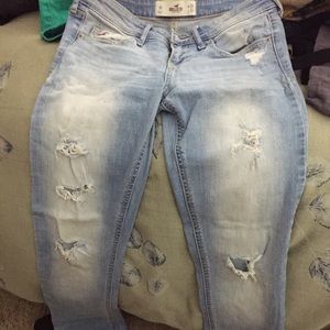 Hollister bootcut destressed jeans