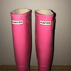 pink hunter rain boots
