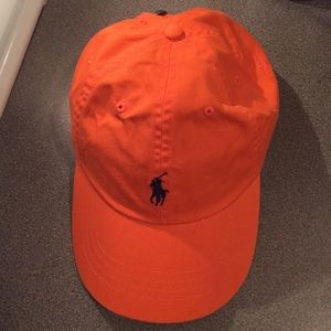 Classic neon orange Polo Ralph Lauren hat