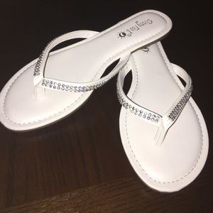 BRAND NEW White Rhinestone Sandals
