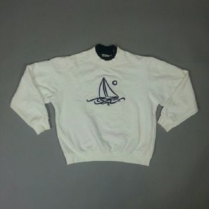 Orvis Navy Blue Sailboat Pullover Sweatshirt Boat