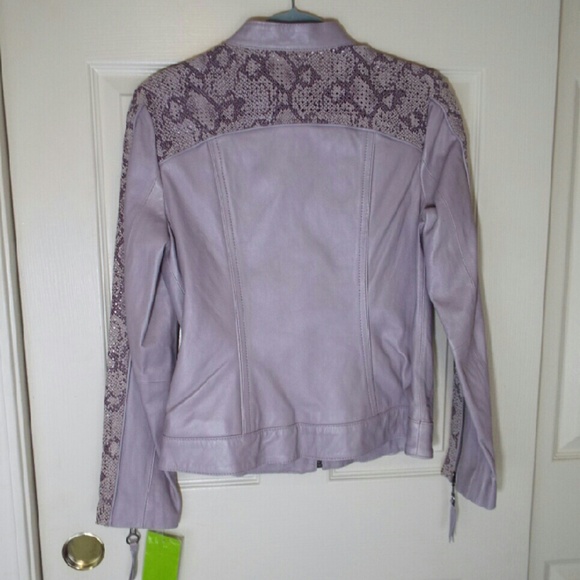 Chi by Falchi leather jacket in color light purple - Picture 2 of 3