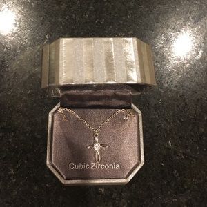 Dillard's cubic zirconia cross necklace