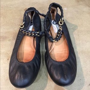 Lavin Braided Leather/Chain-strao Ballet Flats
