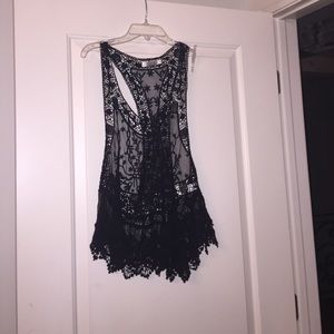 Black lace blouse