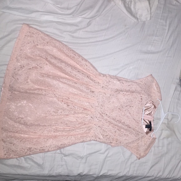 Pink lace short dress