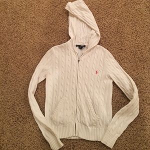 Ralph Lauren sport white zip up sweatshirt