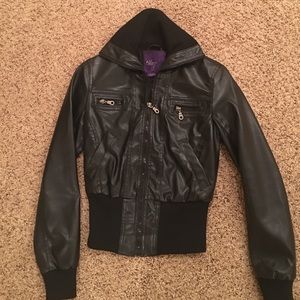 Leather black jacket size small