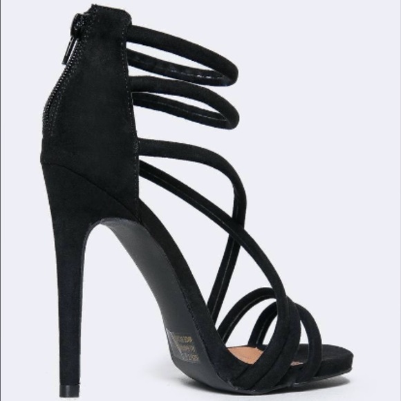 Black Strappy Stiletto Heel - Picture 3 of 6