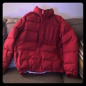 Men's Red Puffer Jacket- Red- XXL