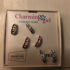 Sterling silver mini hoop earrings