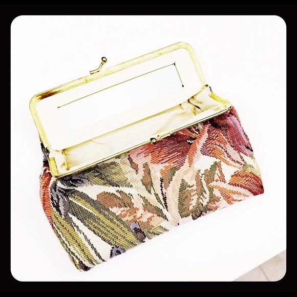 OSCAR DE LA RENTA AUTH. FLORAL MIRROR COSMETIC BAG