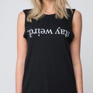 Brandy Melville Stay Weird Muscle Tee