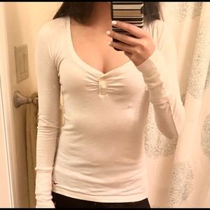 American Eagle White Long Sleeved Tee