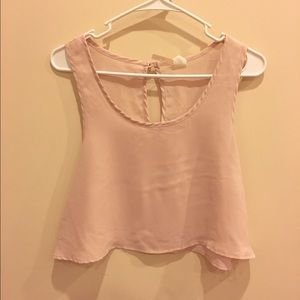 Mauve Chiffon Cropped Tank Top