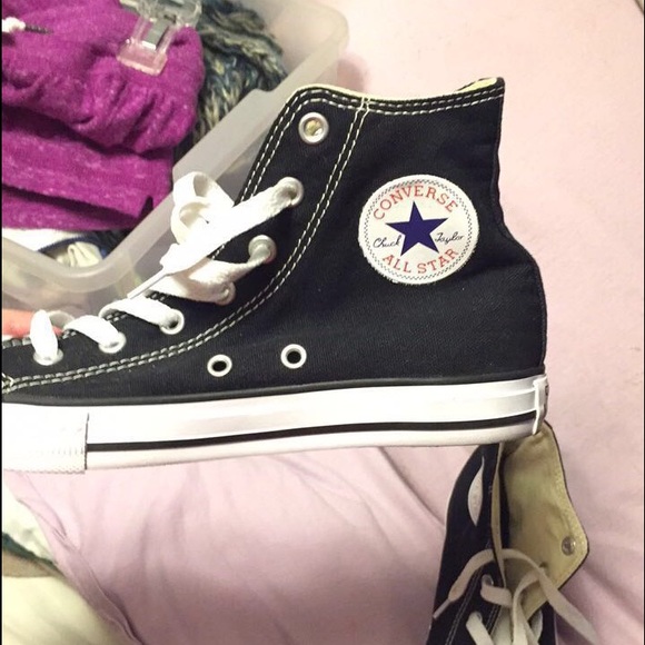 Black high top converse