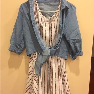 Dress with Denim Shirt
