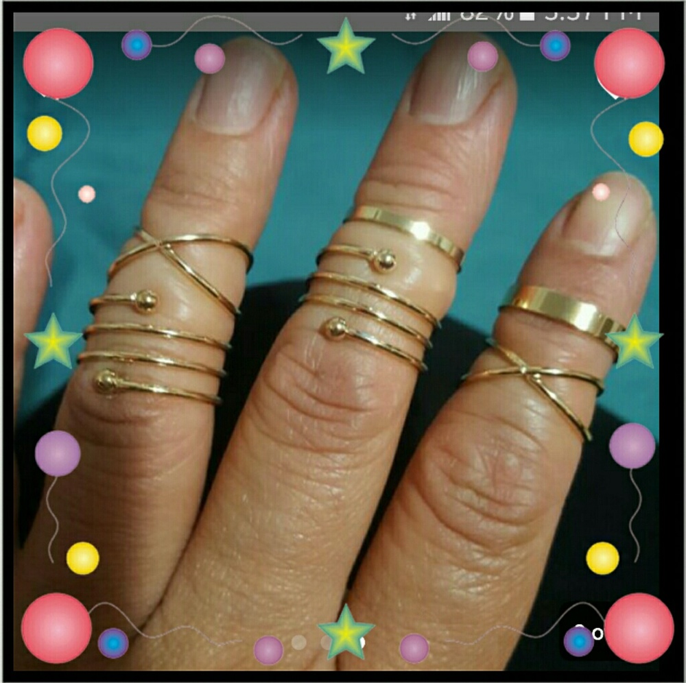 Six pieces midi rings gold plated fashion knuckle