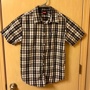 Boys XXL black & white plaid wrangler shirt EUC
