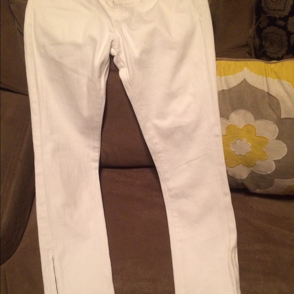 J brand white sexy zipper legs skinny jeans