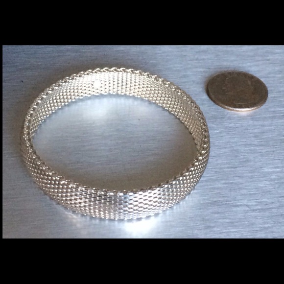 ⭐️ONE LEFT$275 Solid Sterling Mesh Bangle Bracelet - Picture 5 of 5