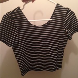 American Apparel stripe jersey crop tee