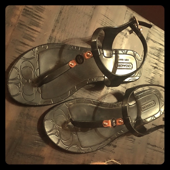 Black Coach Jelly sandals
