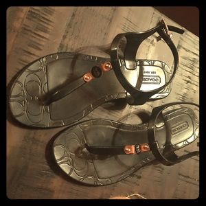 Black Coach Jelly sandals