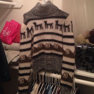 Joseph roll neck Peruvian jacquard sweater