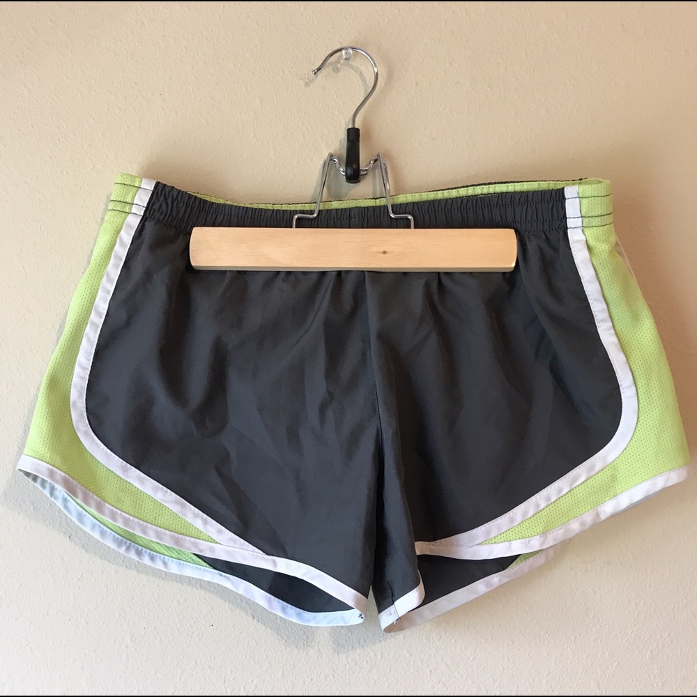 Gray & Lime Green Running Shorts