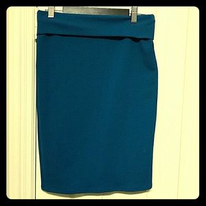 Sz S Teal textured Lularoe Cassie Skirt