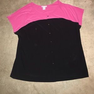 Pink and Black Blouse
