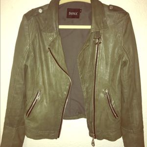 Dona  Green Leather Jacket size small. Unique