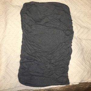 High waisted stretchy ruched midi