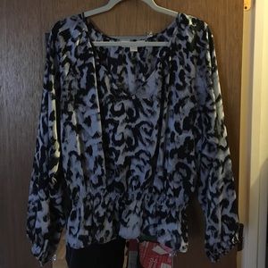 MICHAEL KORS Black/Grey Blouse, size L