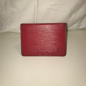 Louis Vuitton red authentic card holder