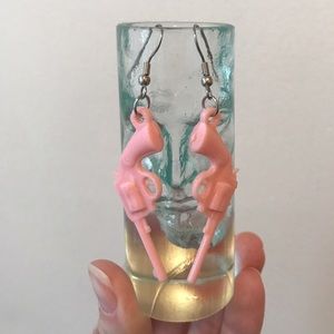 ❌SOLD❌ Novelty Pink Revolver Earrings