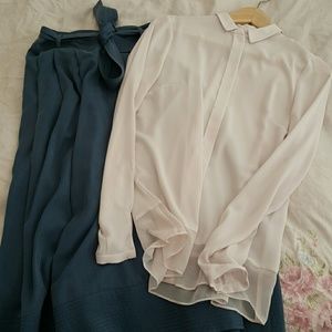 Pink shirt.
