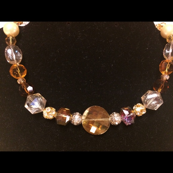 Gorgeous yellow glass bead choker