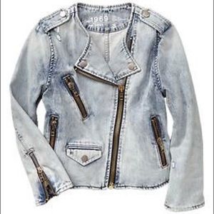 Gap 1969 Destructed Denim Biker Jacket