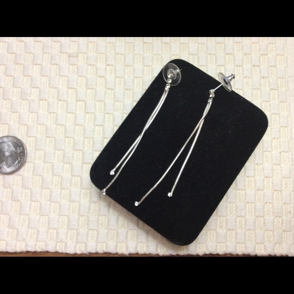 Silver CZ Tipped Earrings
