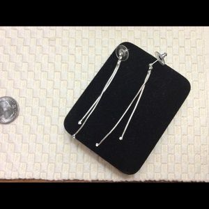 Silver CZ Tipped Earrings