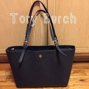 TORY BURCH Small York Buckle Tote in Navy