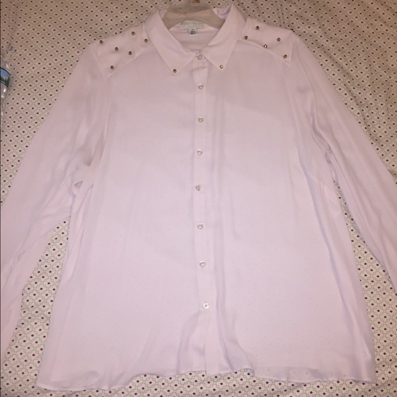 White Studded Button Down Top😈