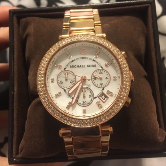 Michael Kors Cornograph Rose Gold Plated Watch